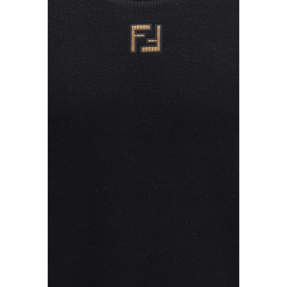 Felpa Fendi in lana nera con ricamo Ariete
