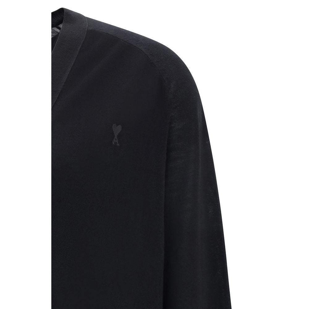 Gilet Ami Paris en laine mérinos noire