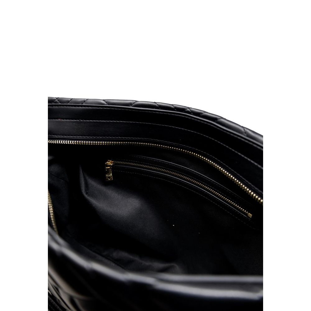 Borsa a mano nera in polietilene Love Moschino