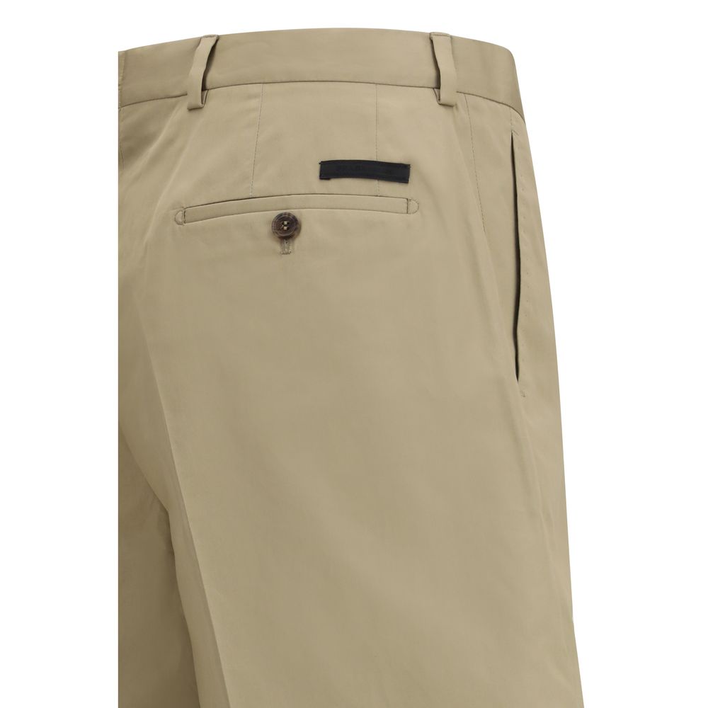 Shorts Bermuda in Cotone Beige Prada