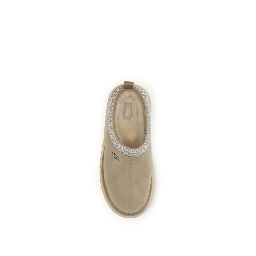 UGG Ciabattine Mules Bos Taurus in Pelle di Vitello Beige