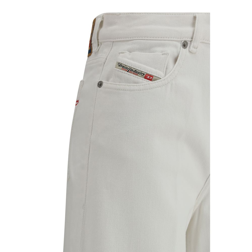 Jeans svasati in cotone bianco Diesel