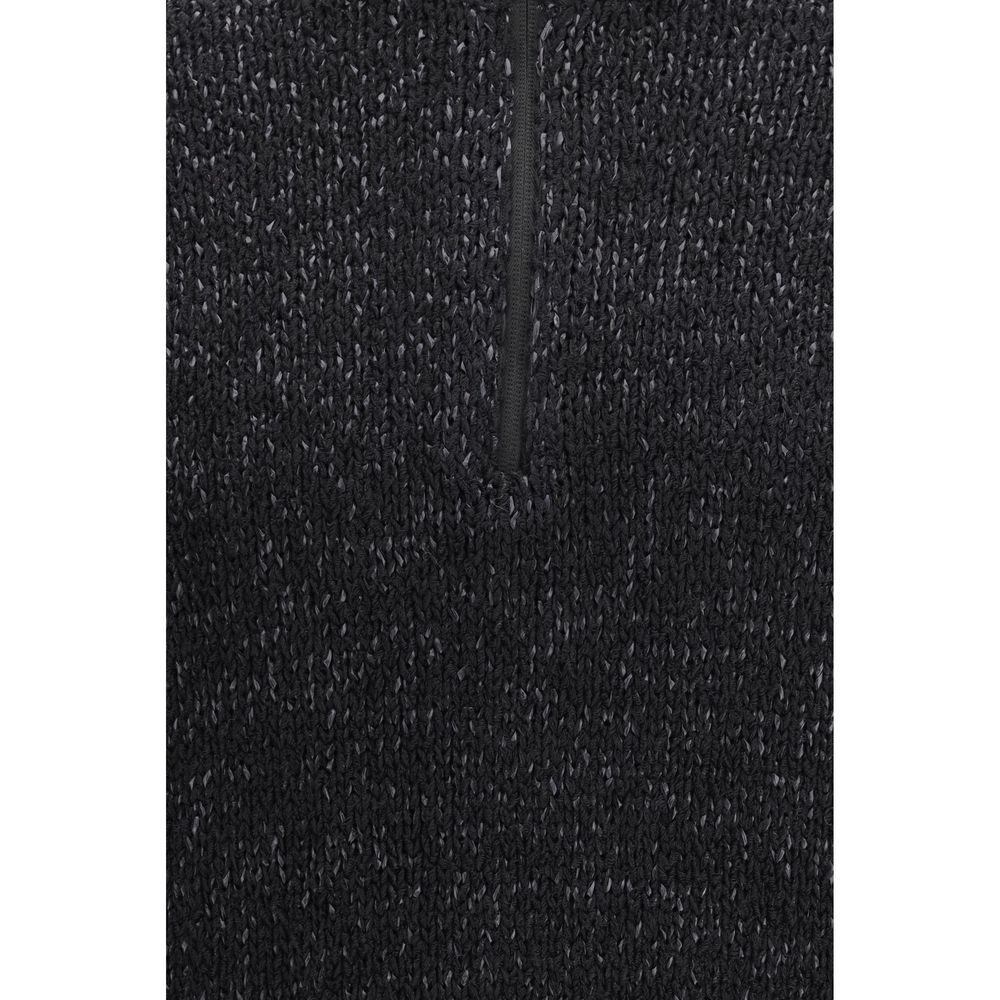 Felpa Nera di Cotone LAMINAR