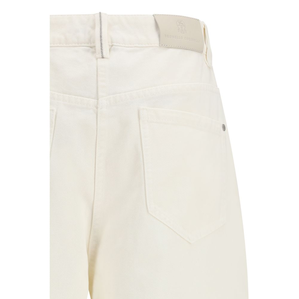 Brunello Cucinelli Pantalon décontracté en coton beige