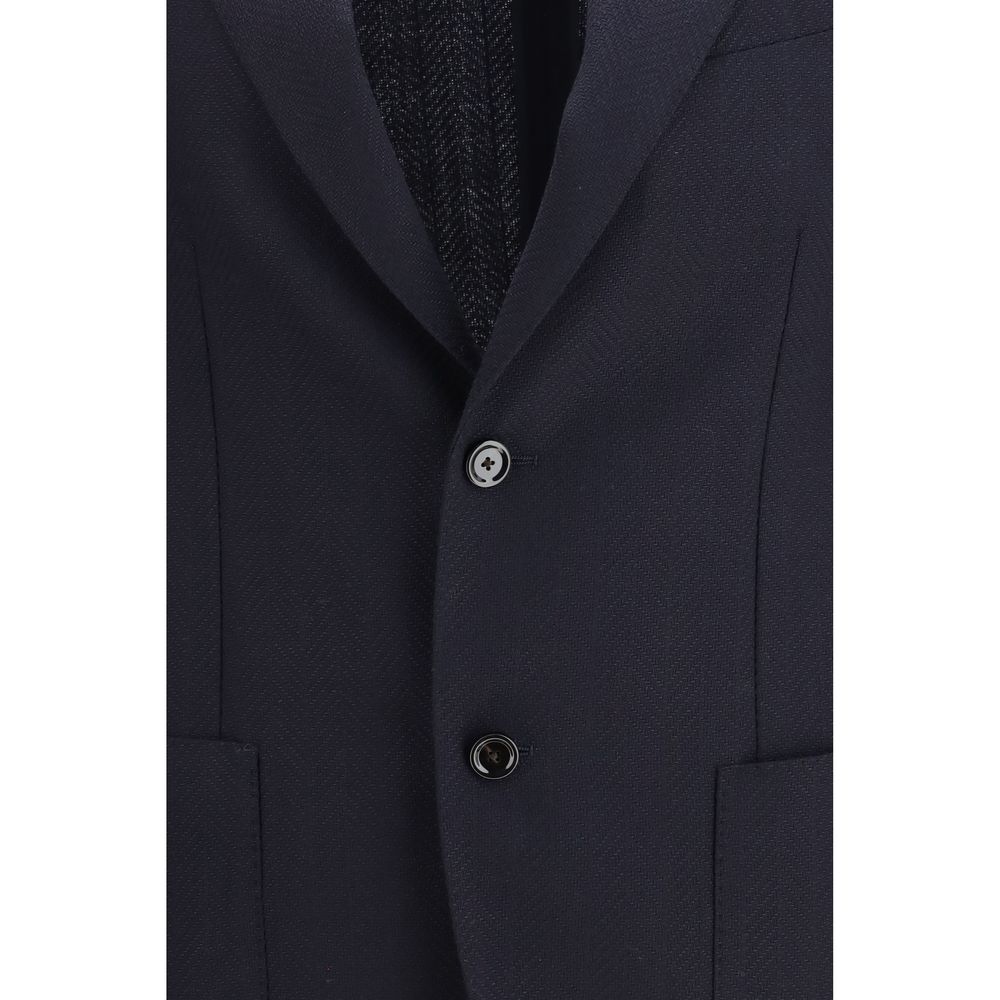 Blazer Lardini en molleton de laine bleu