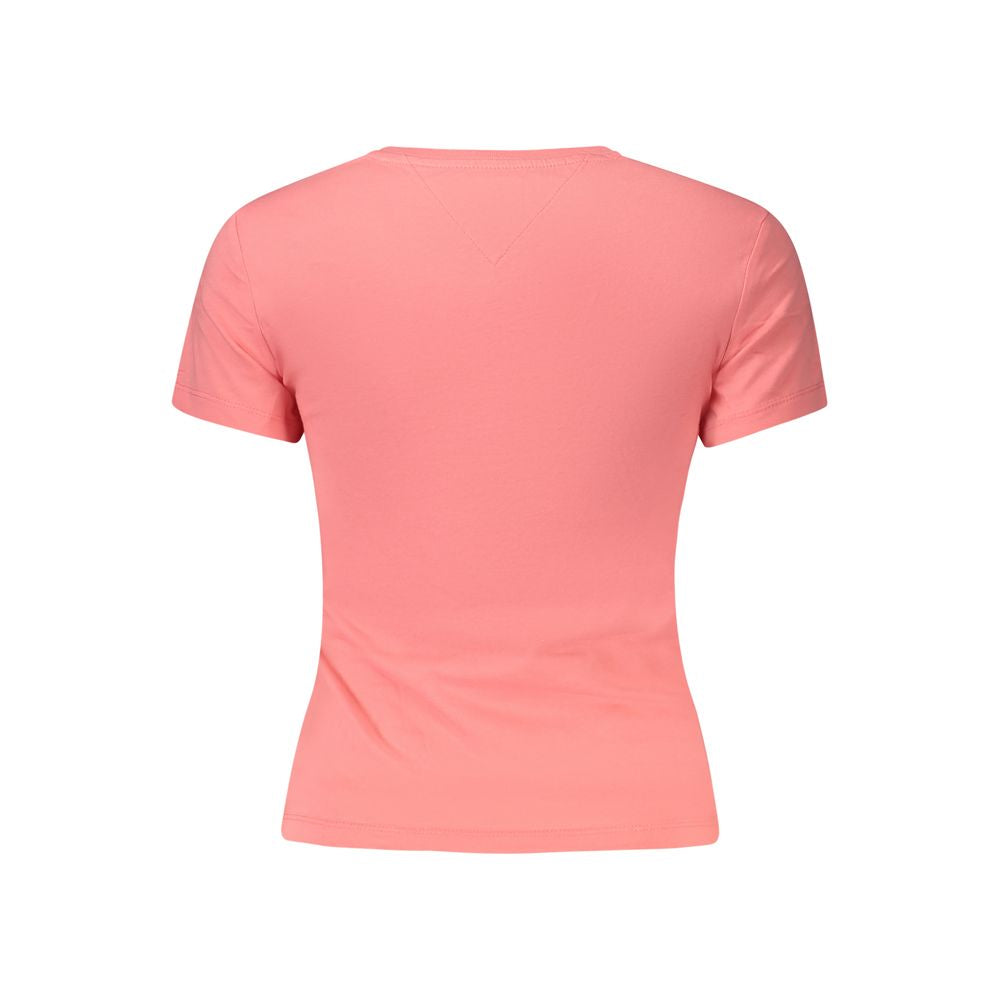 T-shirt da donna Tommy Hilfiger in cotone rosa