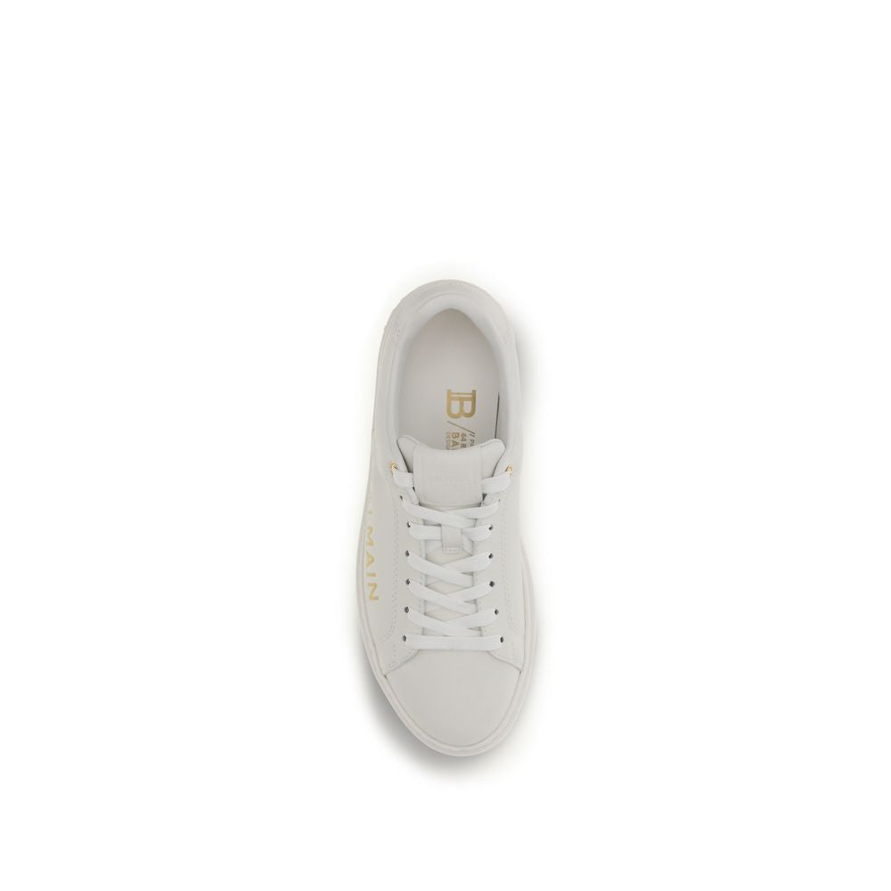 Sneakers basse Balmain Bos Taurus in pelle di vitello bianca