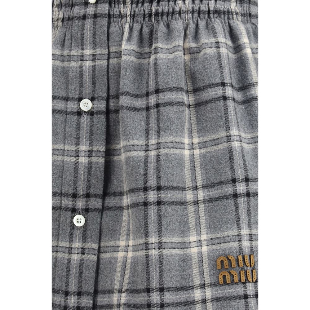Minigonna Miu Miu in cotone grigio