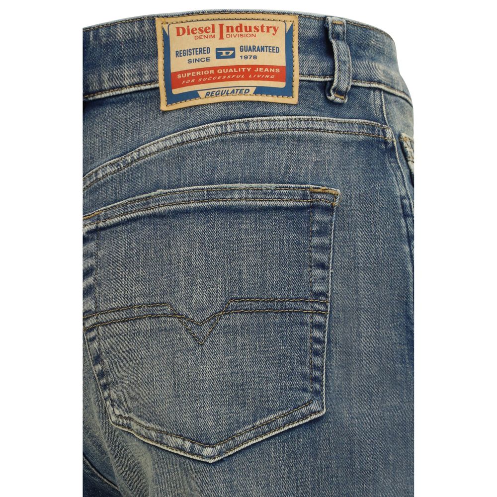 Jeans a gamba dritta in cotone blu Diesel