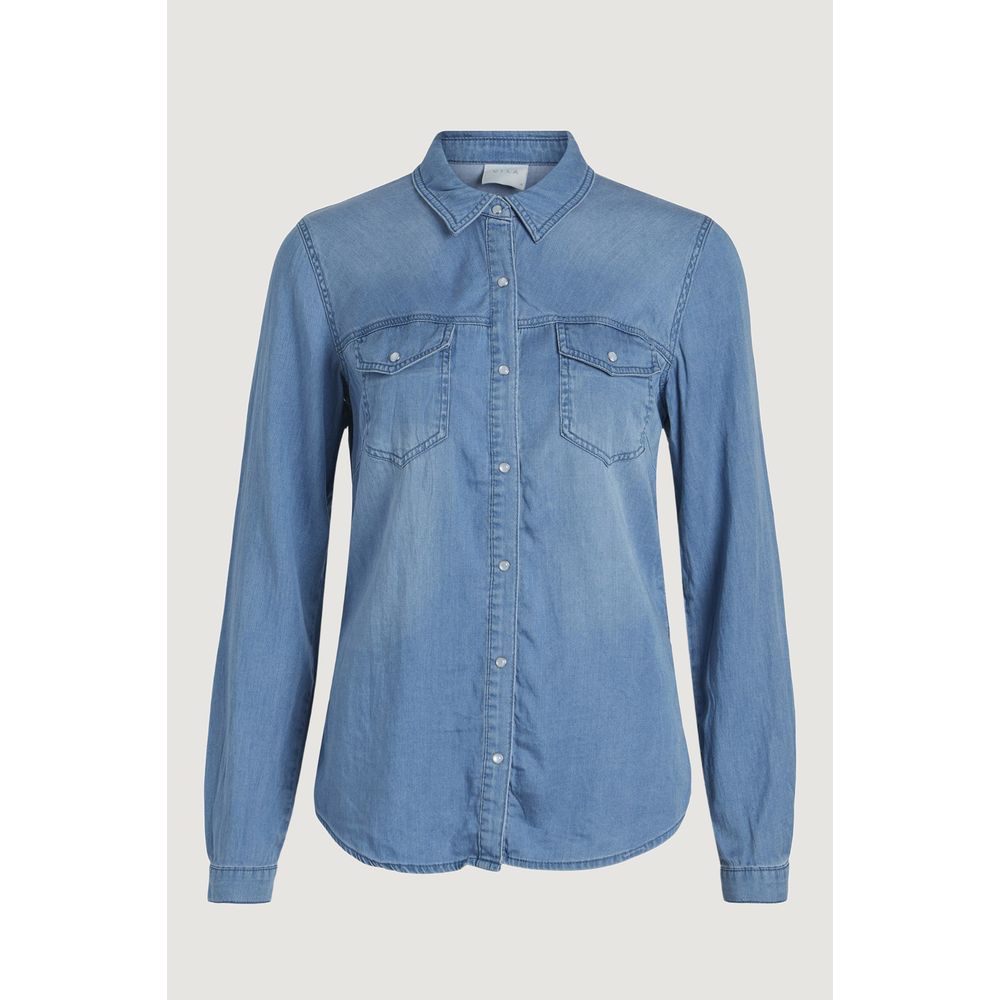 Camicetta in cotone azzurra Vila Clothes