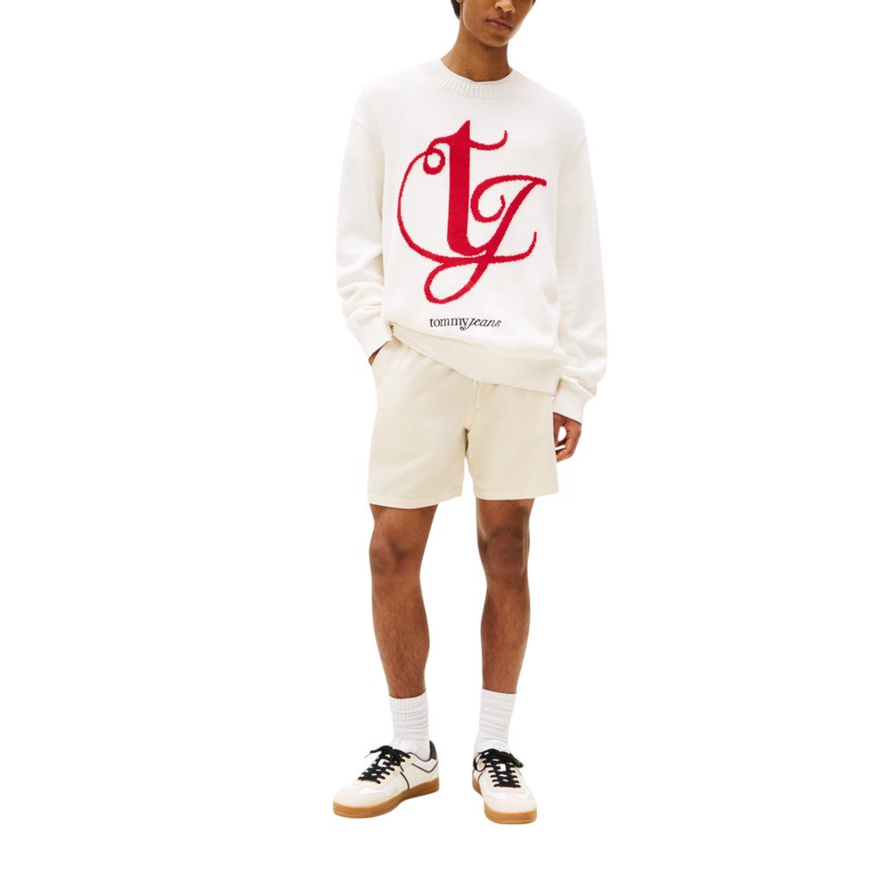 Felpa Tommy Hilfiger Jeans in Cotone Riciclato Color Crema