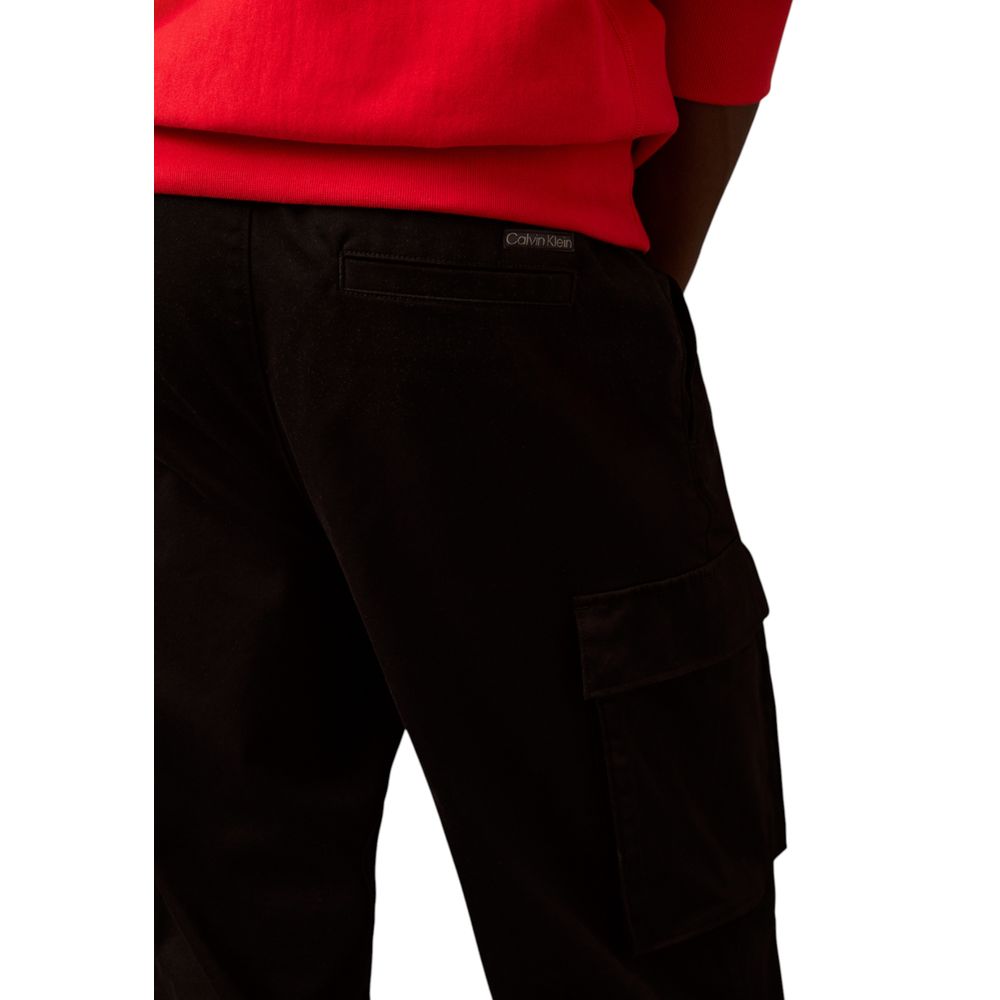 Calvin Klein Jeans Pantalon cargo noir en coton