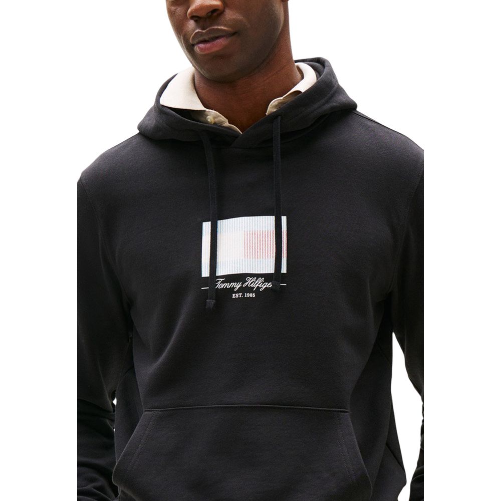 Tommy Hilfiger Felpa con cappuccio in cotone riciclato nera