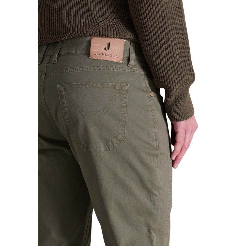 Pantalon skinny en coton vert Jeckerson