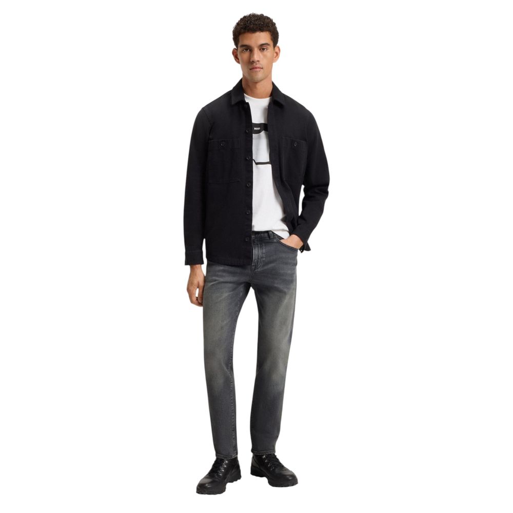 Jeans Hugo Boss grigi in cotone relaxed fit
