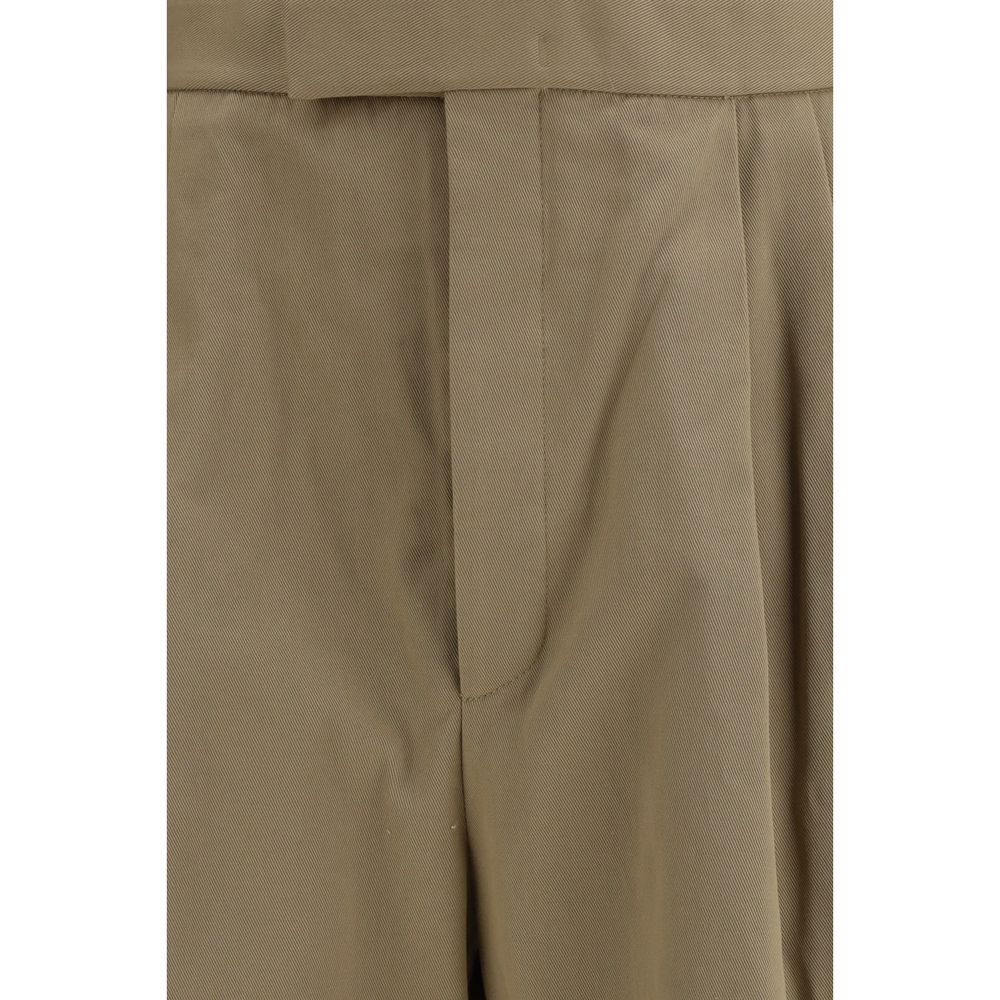 Pantaloni casual in cotone beige Thom Browne