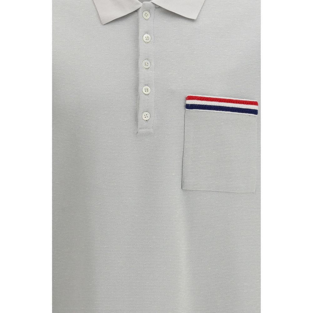 Polo in cotone grigio Thom Browne