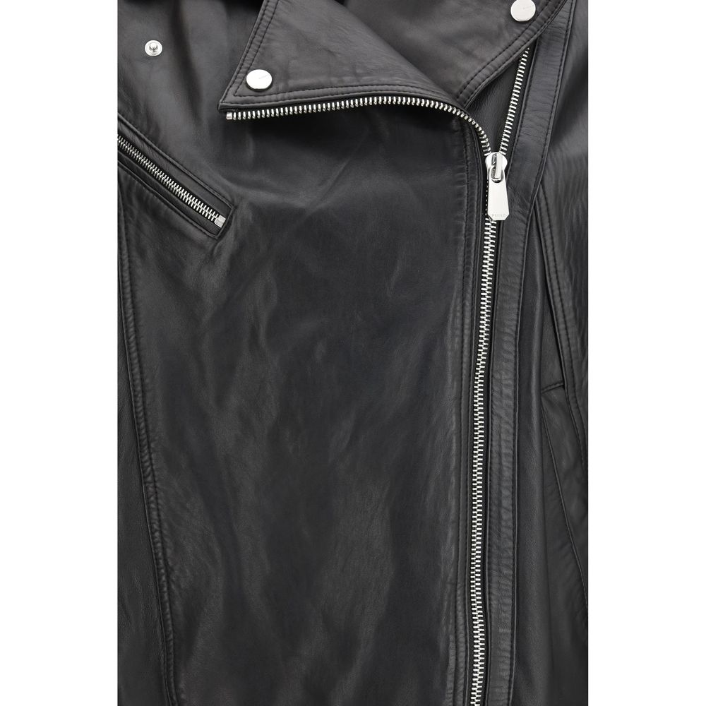 PINKO Giacca in Pelle di Agnello Nera