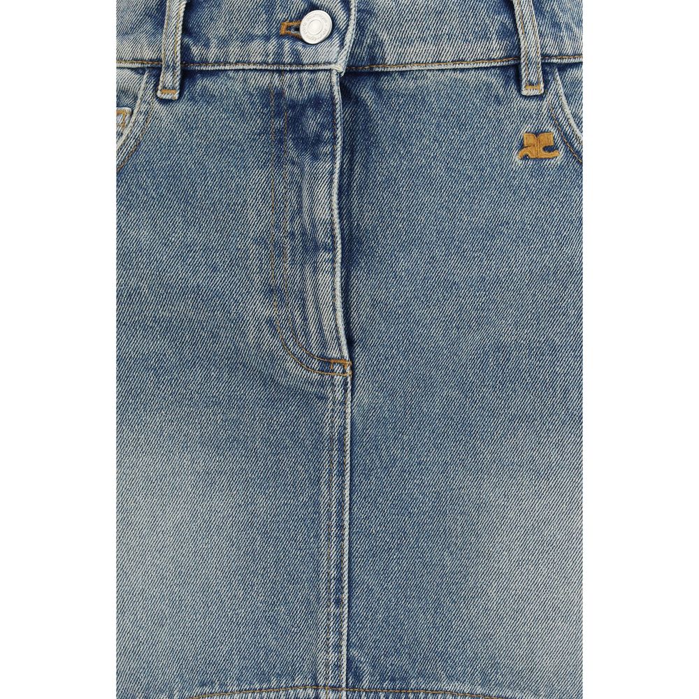 Gonna in denim blu Courrèges