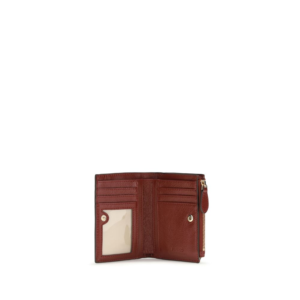 PINKO Portafoglio Bos Taurus in Pelle di Vitello Bordeaux
