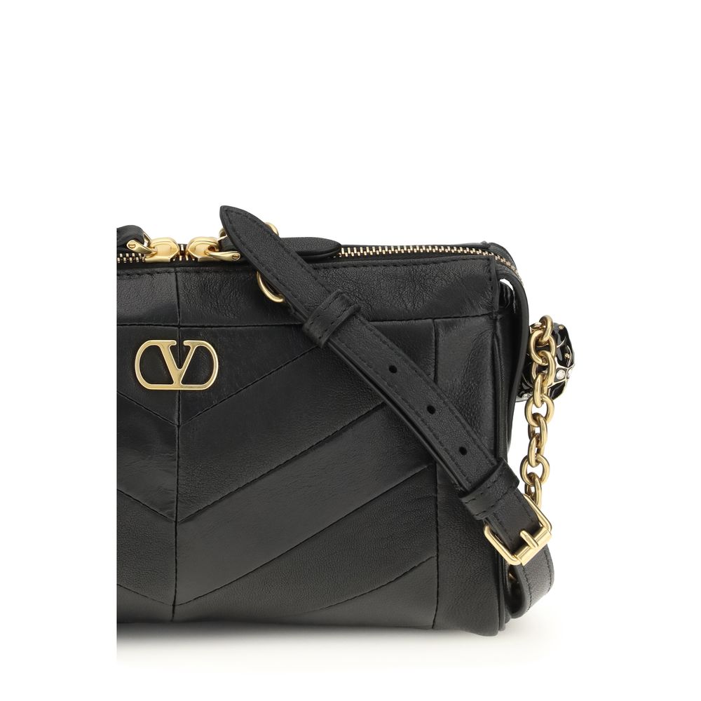 Sac à bandoulière Valentino Garavani en agneau noir Ovis Aries Aries