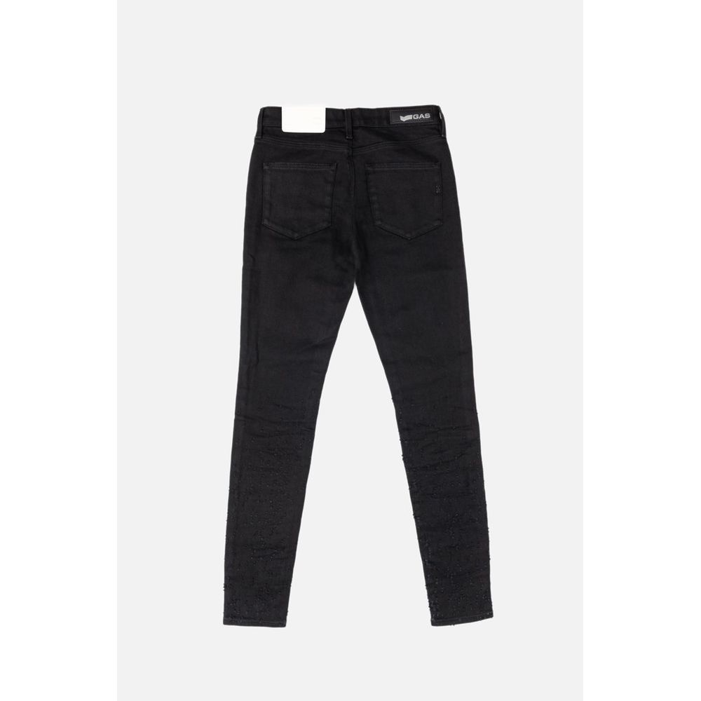 Gas Jeans Skinny in Cotone Nero