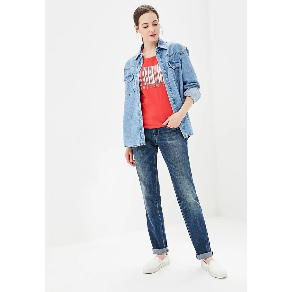 Jeans Gas in Cotone Blu a Gamba Dritta