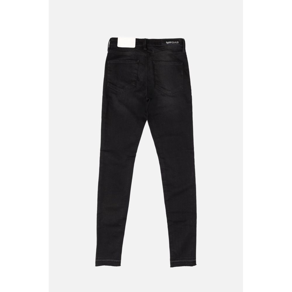 Gas Jeans Skinny in Cotone Nero