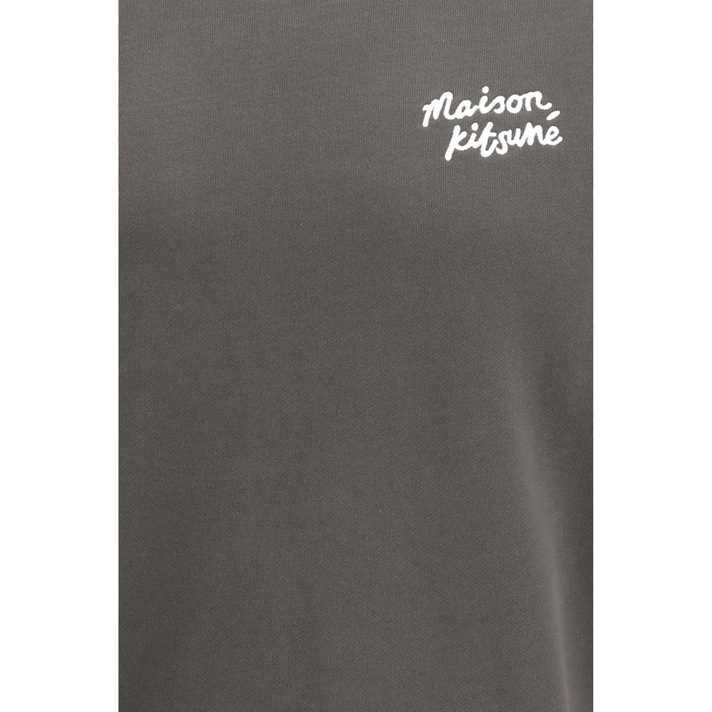 Maison Kitsuné Felpa Marrone in Cotone