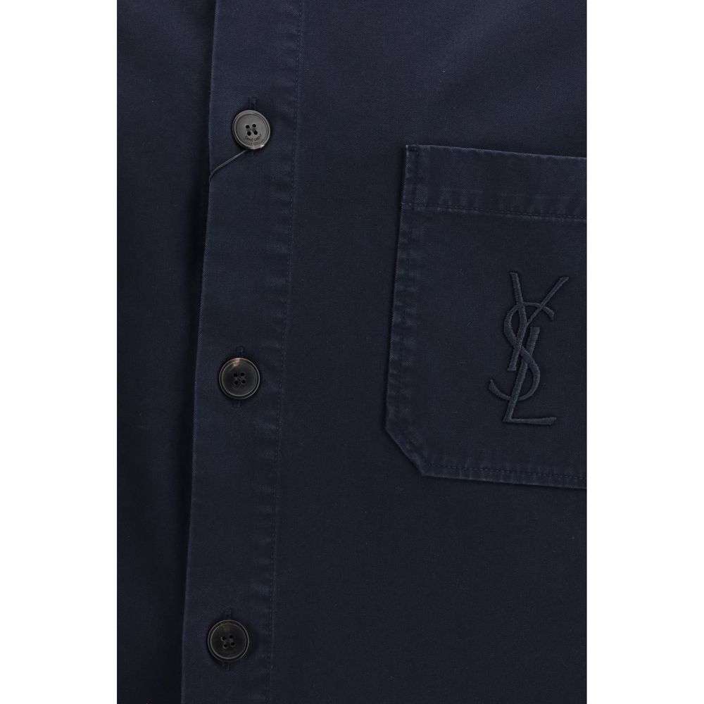 Giacca in denim di cotone blu Saint Laurent