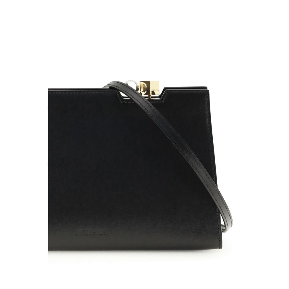 Borsa a Spalla Jacquemus in Pelle di Vitello Nera Bos Taurus