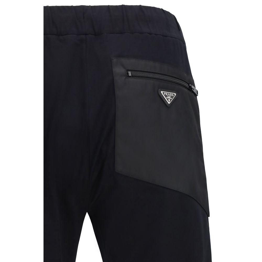 Pantaloni sportivi Prada neri in nylon