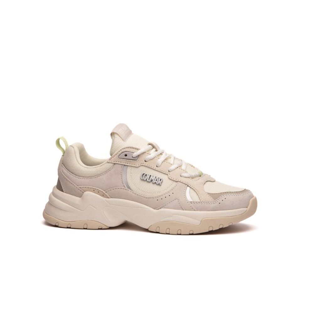 Sneakers Colmar in Pelle Bianca con Suola Spessa