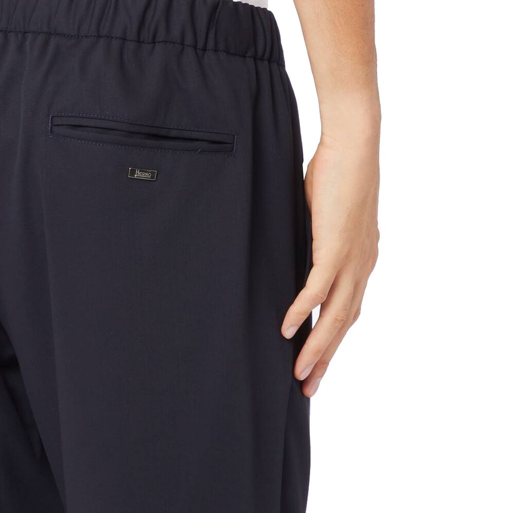 Pantaloni casual Herno in lana vergine blu