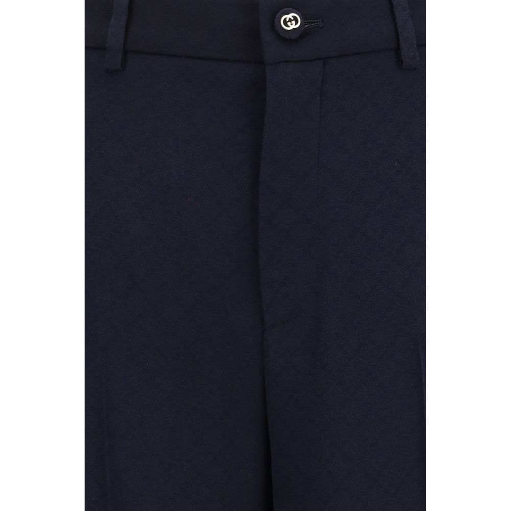 Pantaloni Casual Gucci Blu in Viscosa