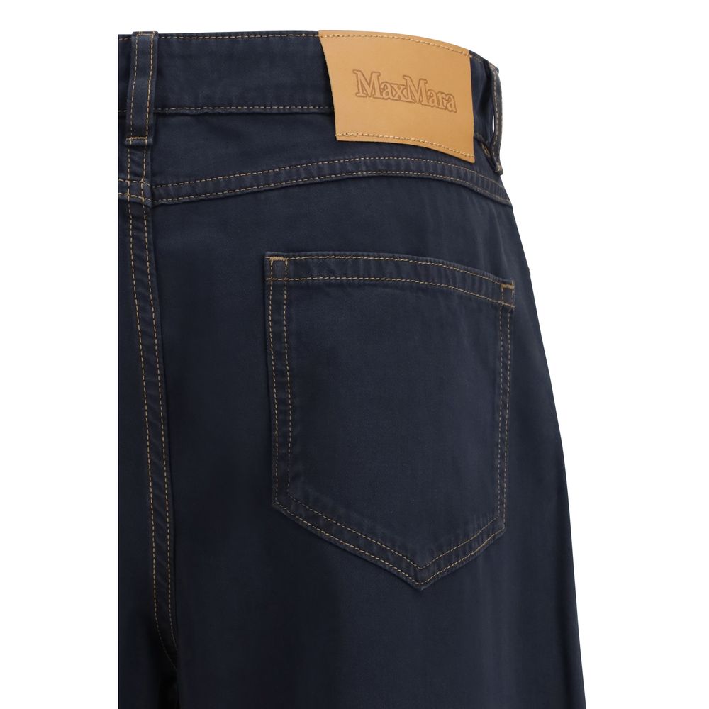 Pantaloni casual Max Mara in cotone blu