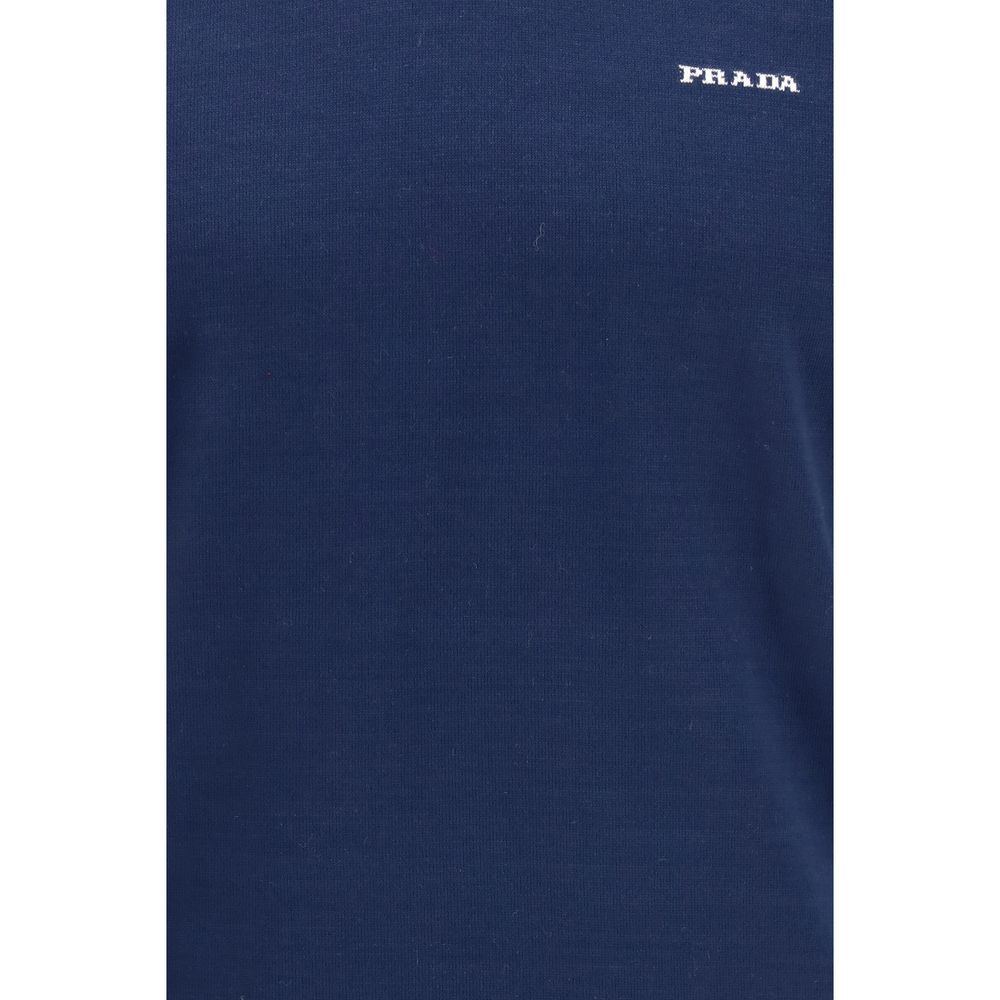 T-Shirt Prada Blu in Cotone