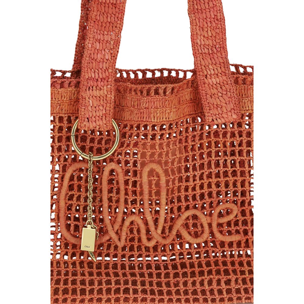 Sac à bandoulière Chloé en raphia multicolore