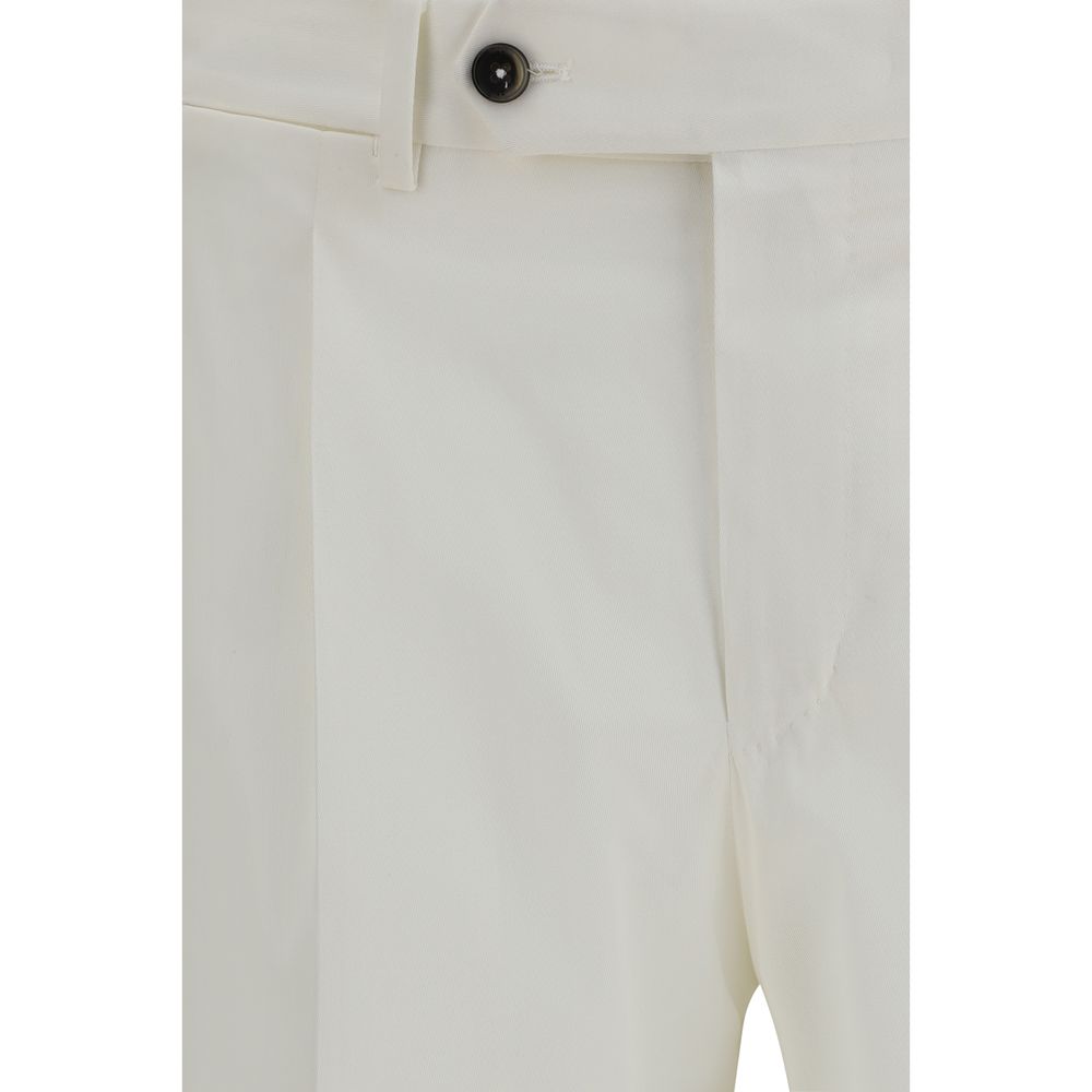 PT Torino Pantaloni Casual Bianchi in Cotone
