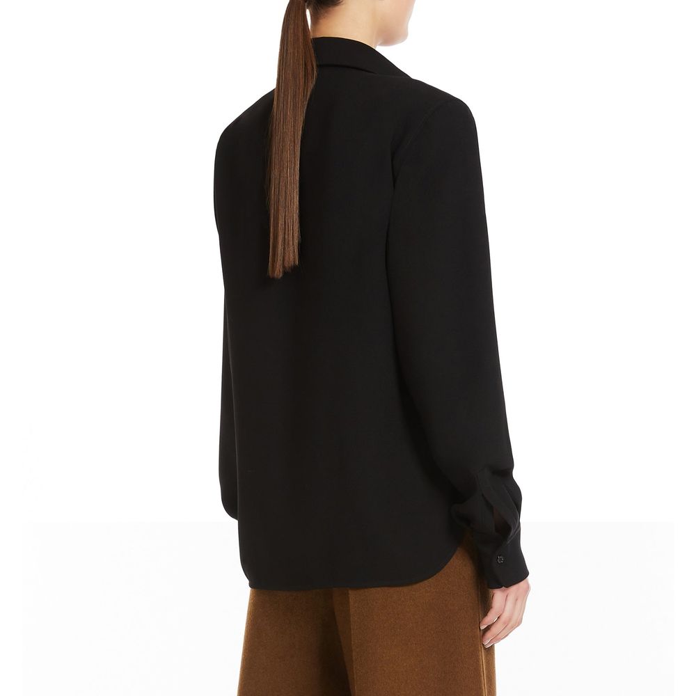Max Mara Black Cotton Dress Shirt