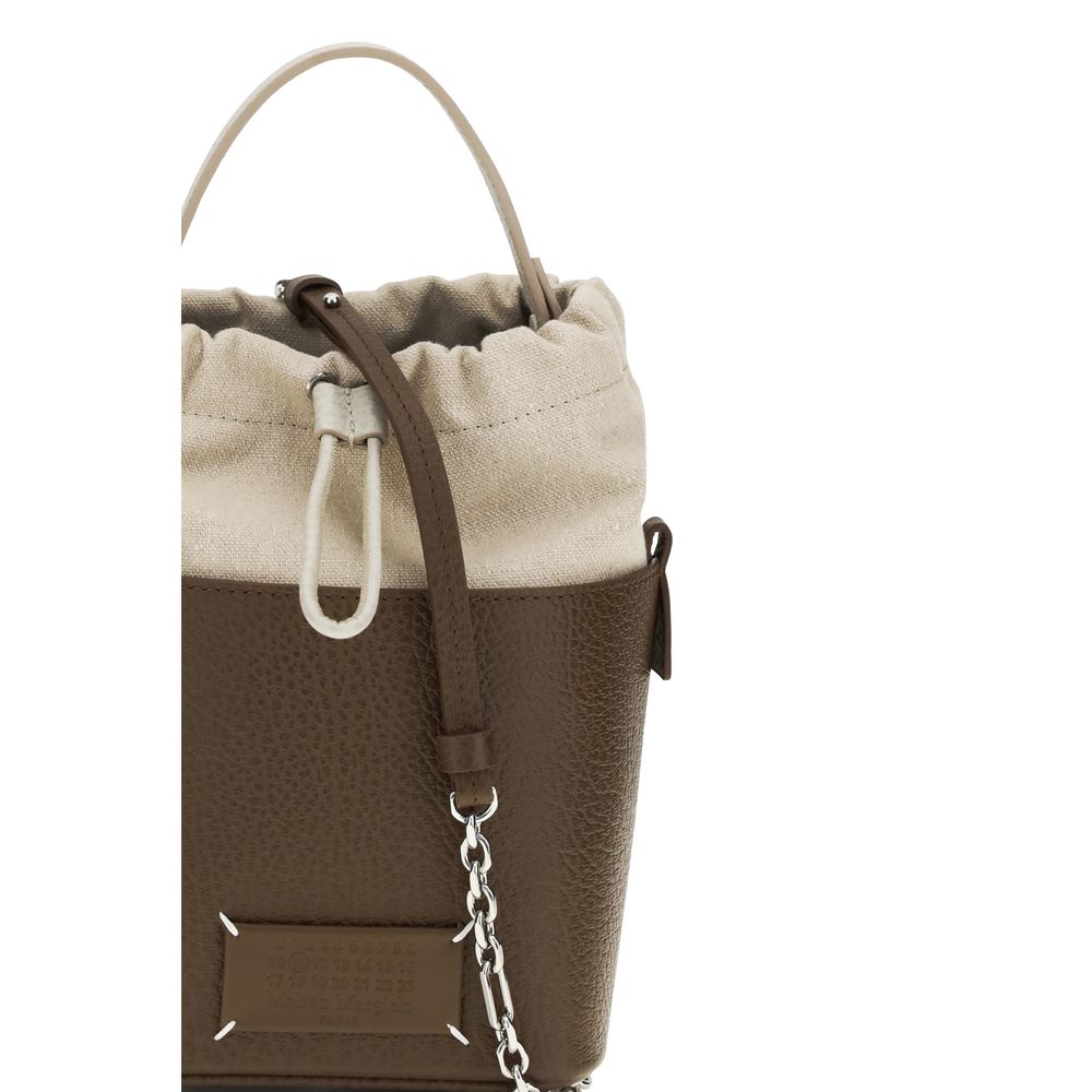 Sac seau Maison Margiela en cuir de veau marron Bos Taurus