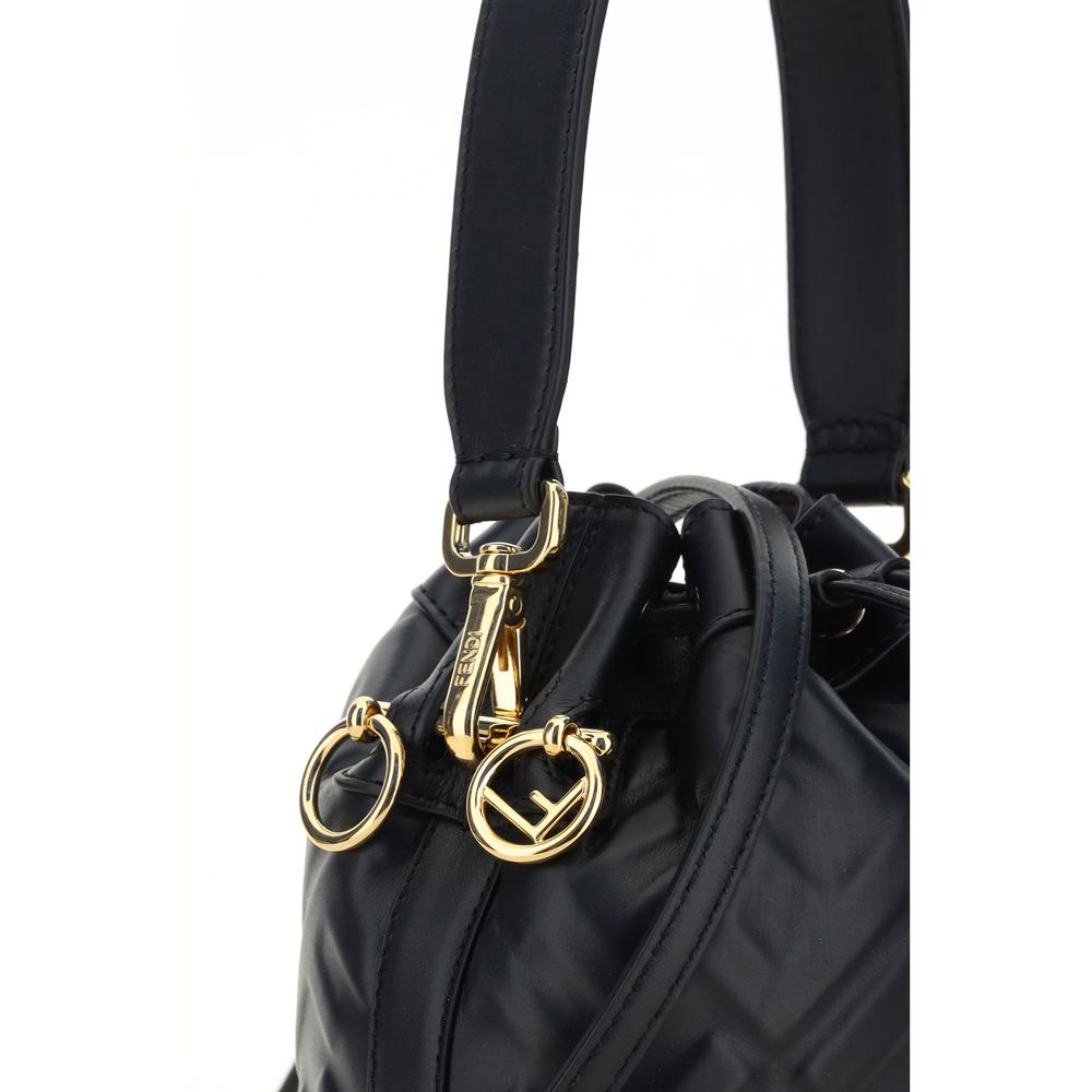 Borsa a secchiello Fendi in pelle di vitello nera Bos Taurus