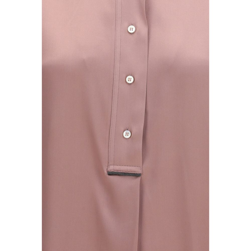 Camicia Brunello Cucinelli in Seta Multicolor a Maniche Corte