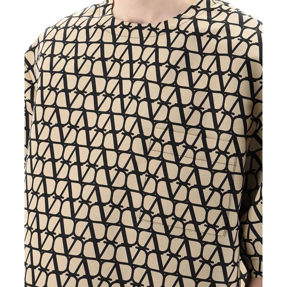 T-shirt Valentino Garavani in seta marrone
