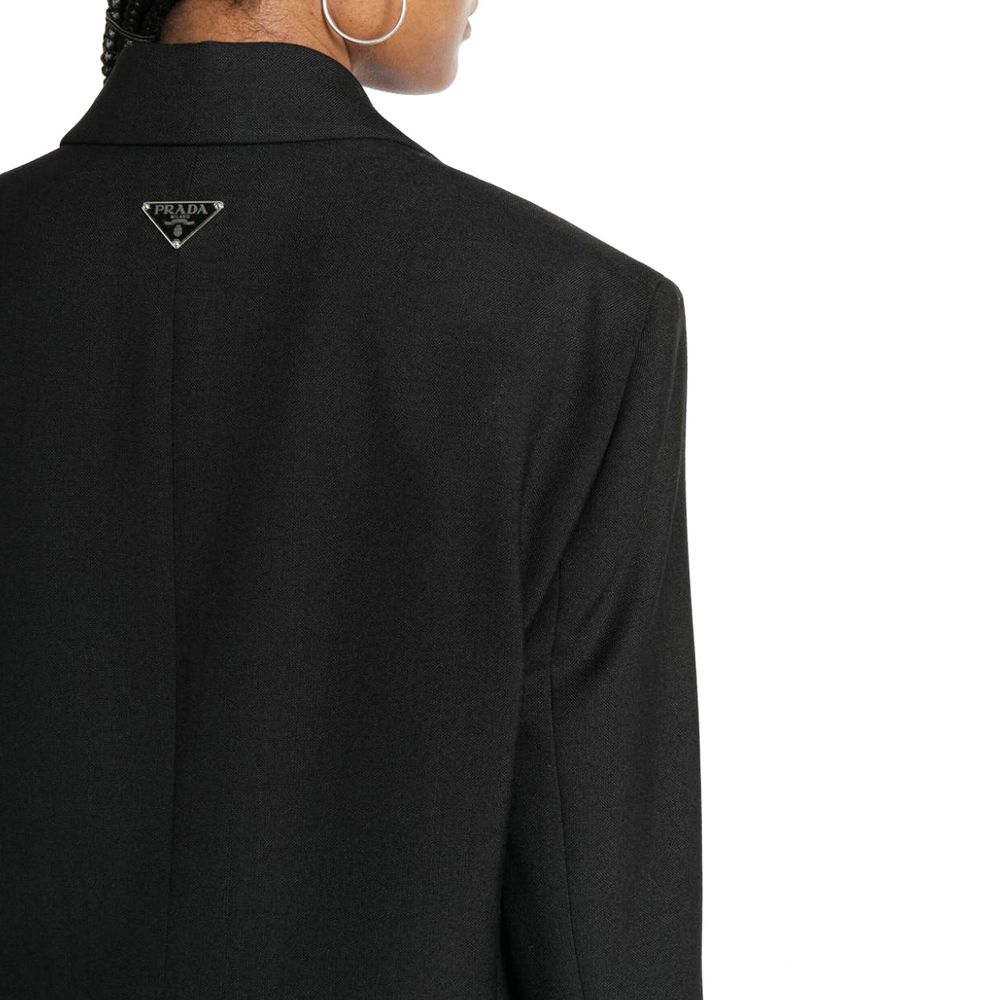 Blazer Prada en laine vierge noire