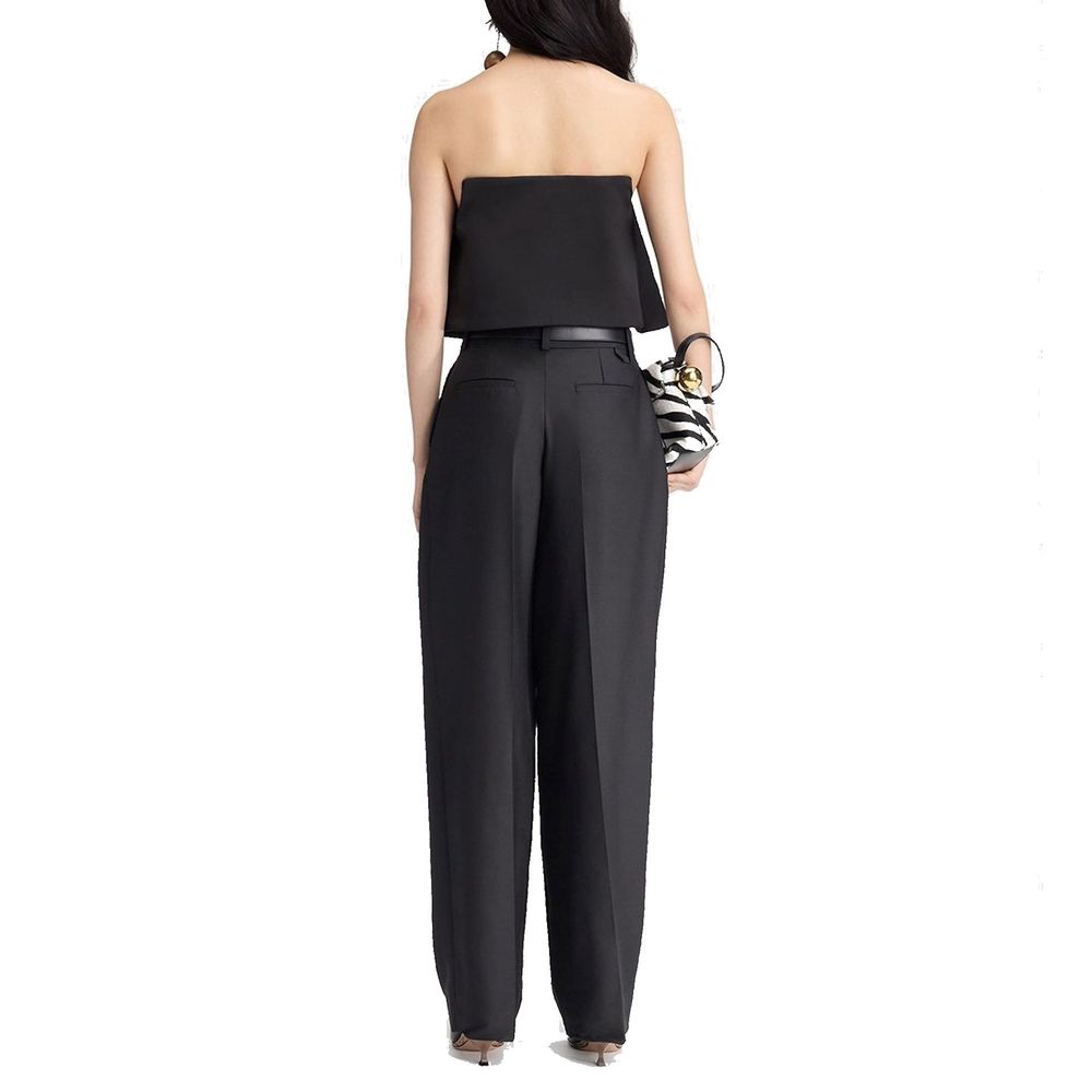 Jacquemus Pantaloni Svasati in Seta Nera