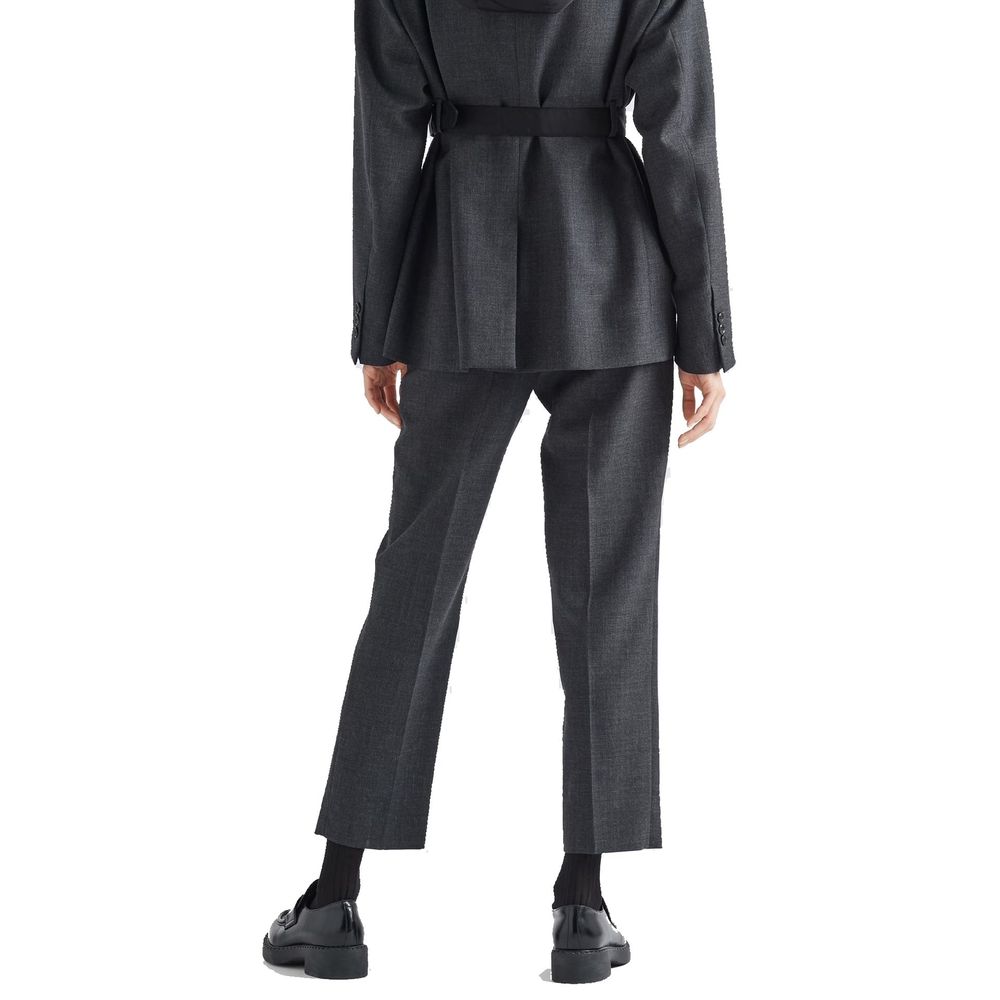 Pantalon de ville Prada gris en laine vierge