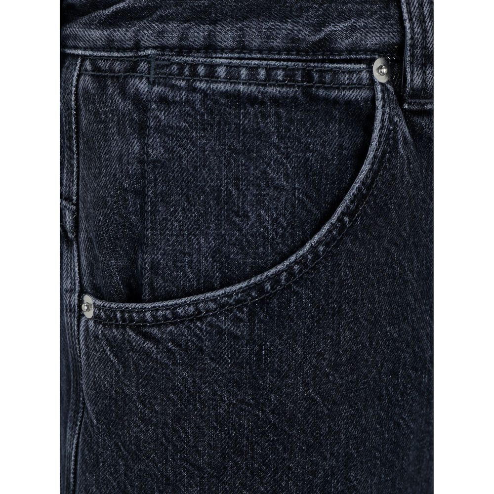 Jeans in denim di cotone nero Gucci