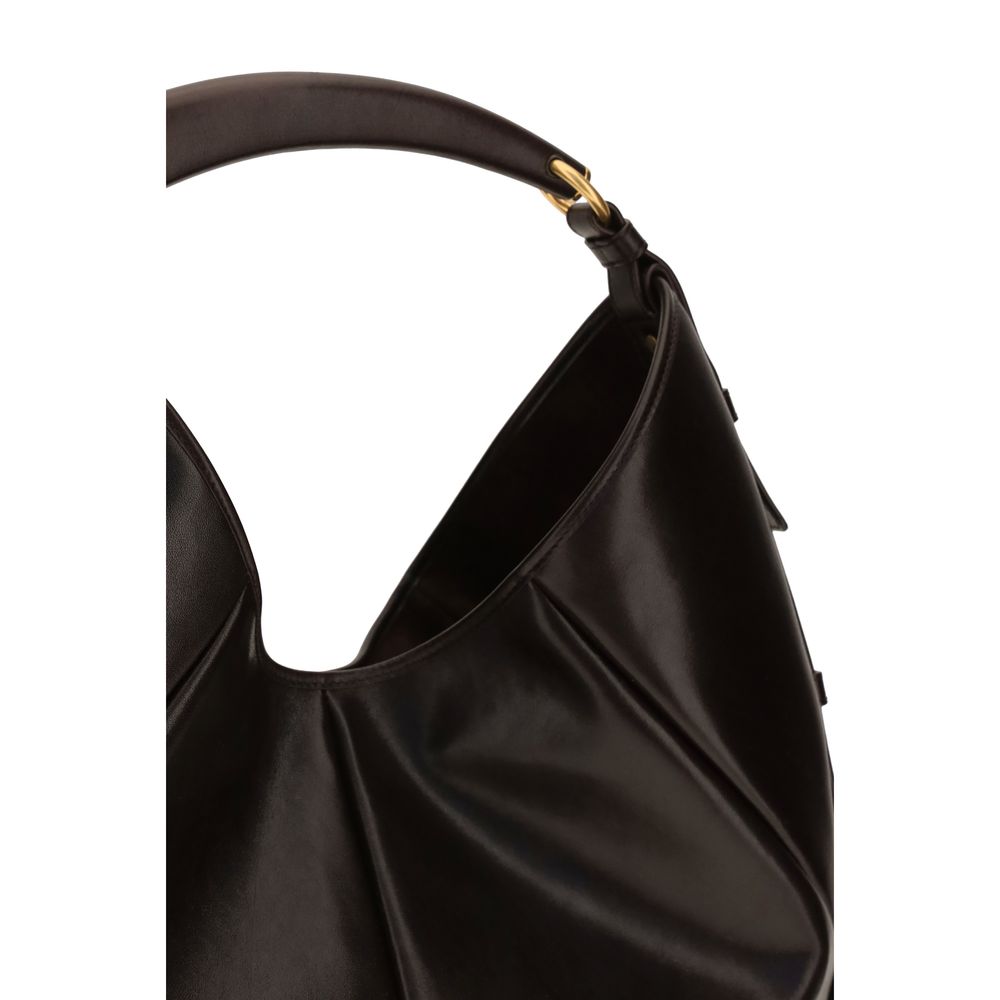 Borsa a spalla Saint Laurent in pelle di vitello marrone Bos Taurus