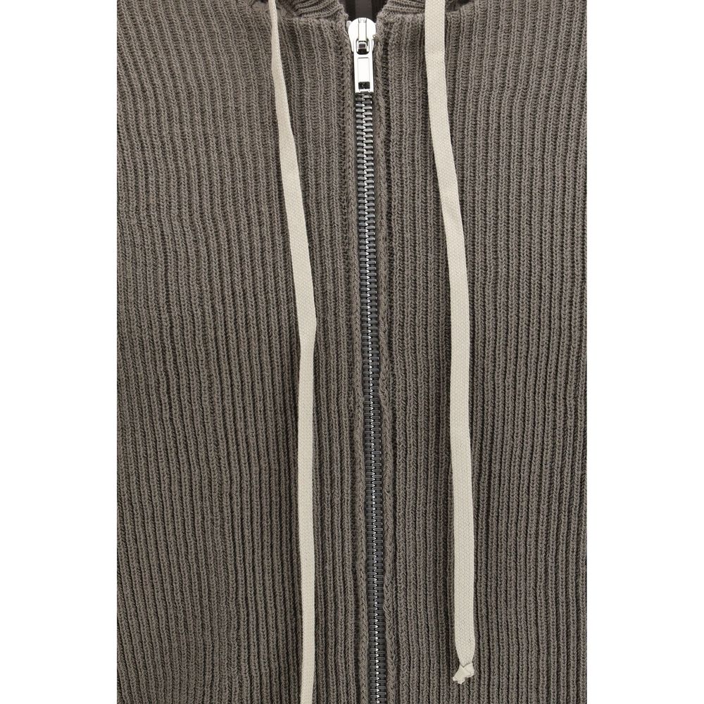 Felpa con cappuccio Rick Owens Oves Aries in lana grigia